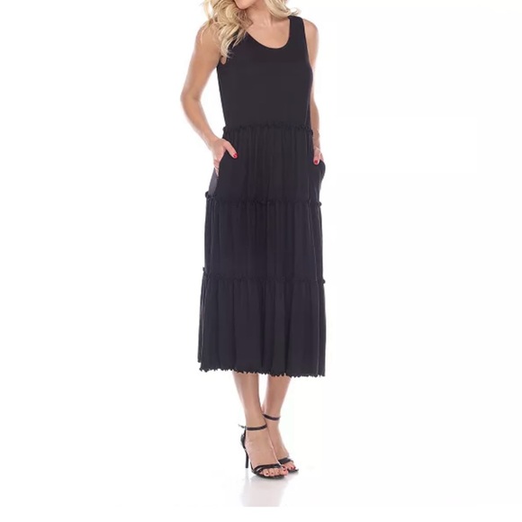White Mark Black Sleeveless Midi Dress sz Medium - Picture 1 of 9